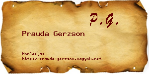 Prauda Gerzson névjegykártya